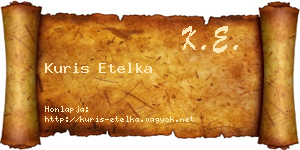 Kuris Etelka névjegykártya